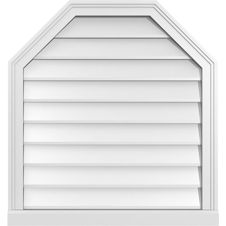 Ekena Millwork Octagonal Top Surface Mount PVC Gable Vent w/ 2"W x 2"P Brickmould Sill Frame, 28"W x 30"H GVPOT28X3003SN